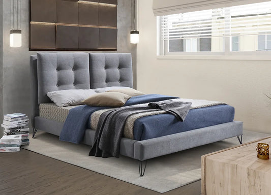 Tuscany Grey Fabric Bed