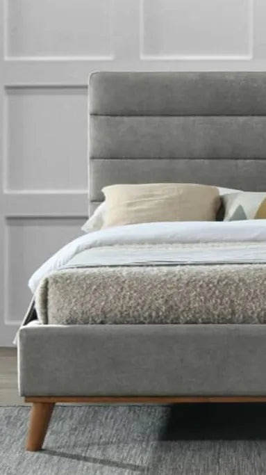 Mayfair Light Grey Fabric Bed