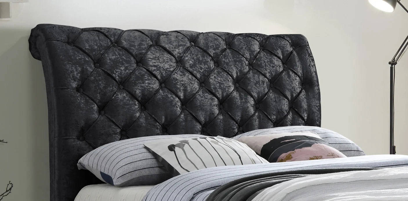Venice Black Fabric Bed