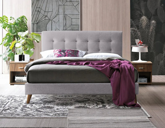 Novara Light Grey Fabric Bed