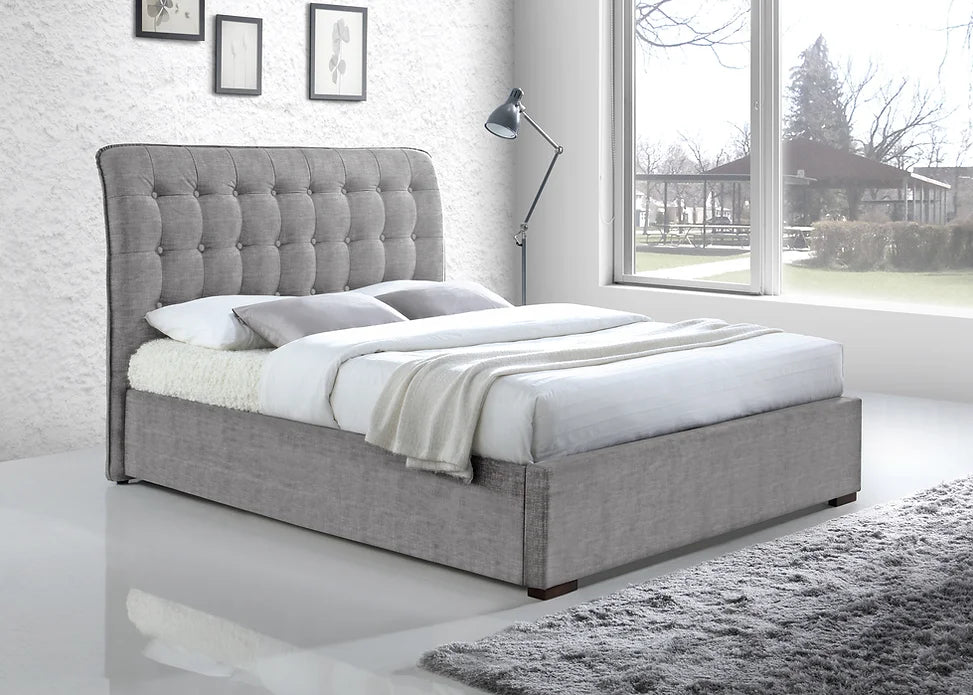 Hamilton Light Grey Fabric Bed