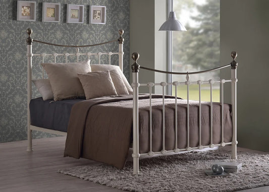 Elizabeth Ivory Metal Bed