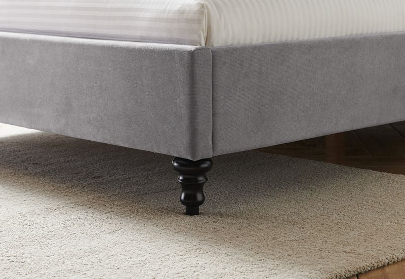 Rosa Fabric Bed Light Grey