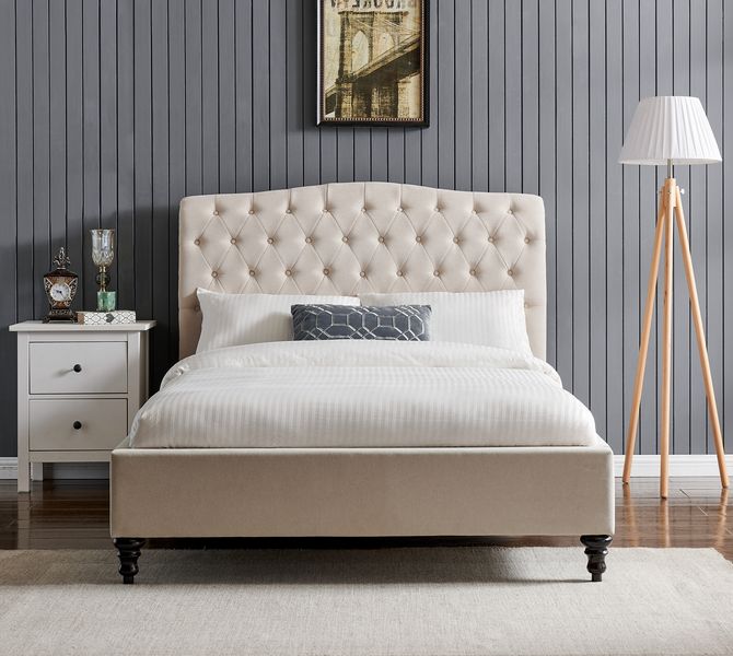 Rosa Natural Fabric Bed