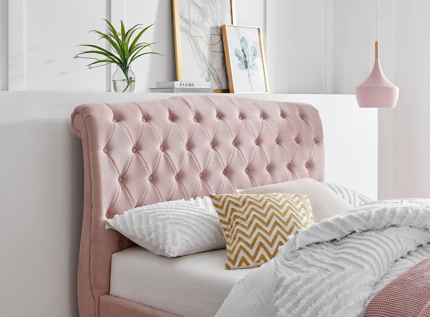 Rosa Pink Fabric Bed