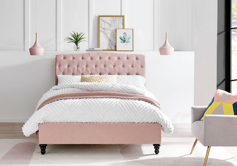Rosa Pink Fabric Bed